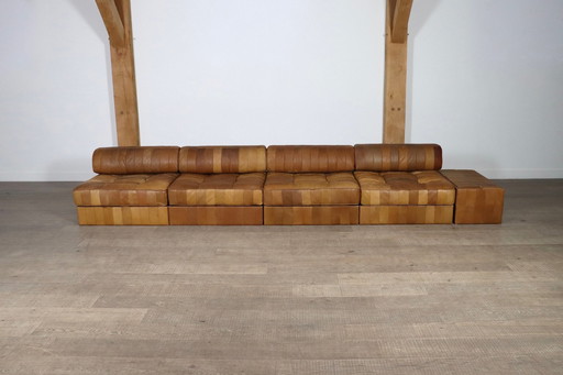 De Sede Ds-88 Sofa In Cognac Patchwork Leather, Switzerland 1970S