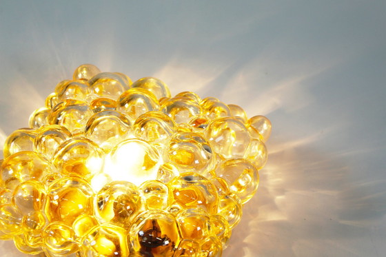 Image 1 of 1X Amber Glass Bubble Flush Mount Light By Helena Tynell For Glashutte Limburg