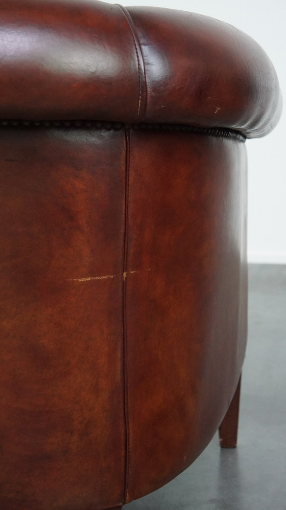 Image 1 of Spacious sheep leather club chair in English style