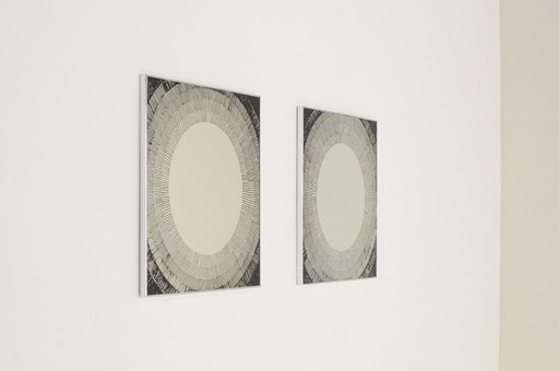 Set Of 2 Postmodern Mirrors By Deknudt, 1980S Belgium. 