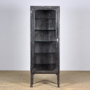Vintage Glass & Iron Medical Cabinet, 1970s