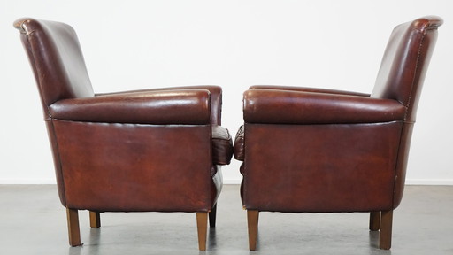 2 X Sheep Leather Armchair