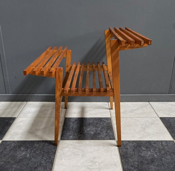 Image 1 of wood 1960s plant side table