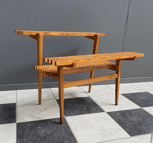 table d'appoint en bois pour plantes des années 1960