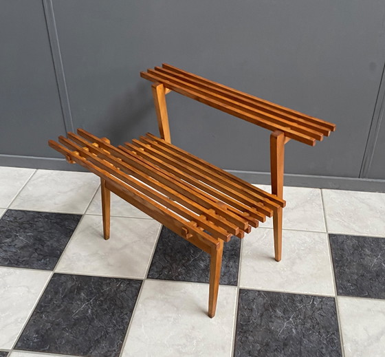 Image 1 of wood 1960s plant side table