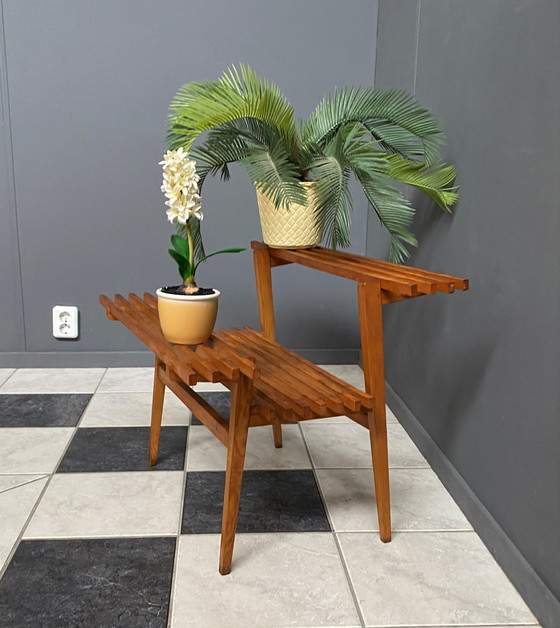 Image 1 of wood 1960s plant side table