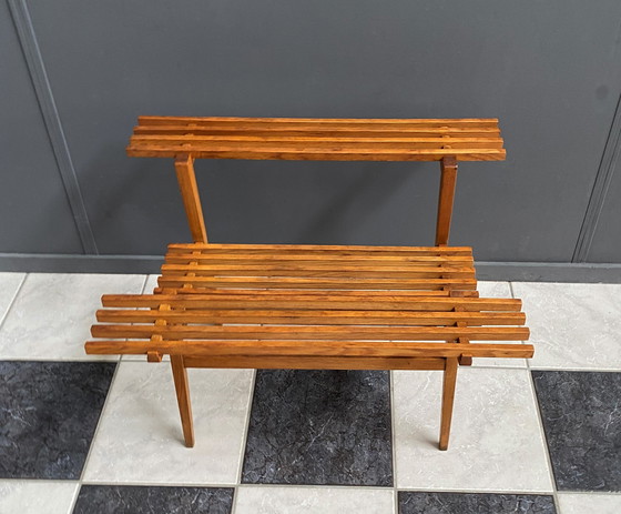 Image 1 of wood 1960s plant side table