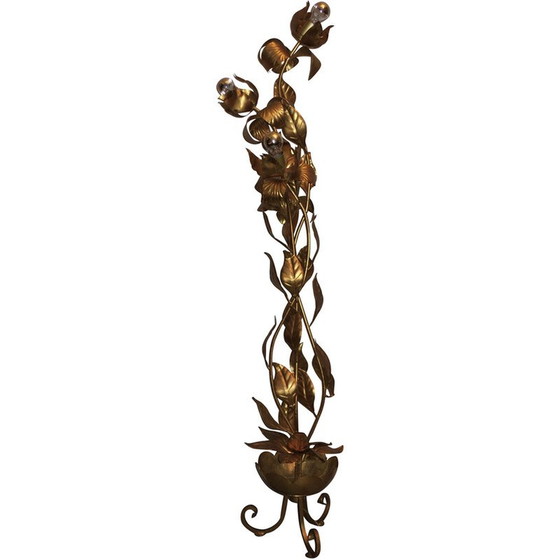 Image 1 of Vintage floor lamp in gold-plated canvas by Hans Kögl, 1970