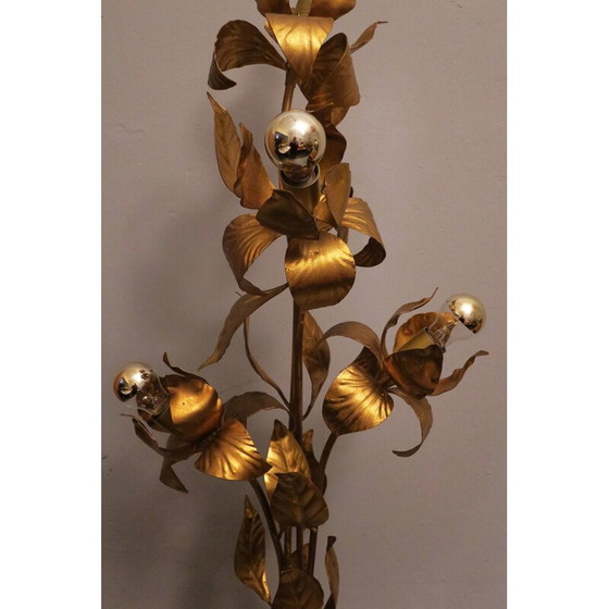 Image 1 of Vintage floor lamp in gold-plated canvas by Hans Kögl, 1970