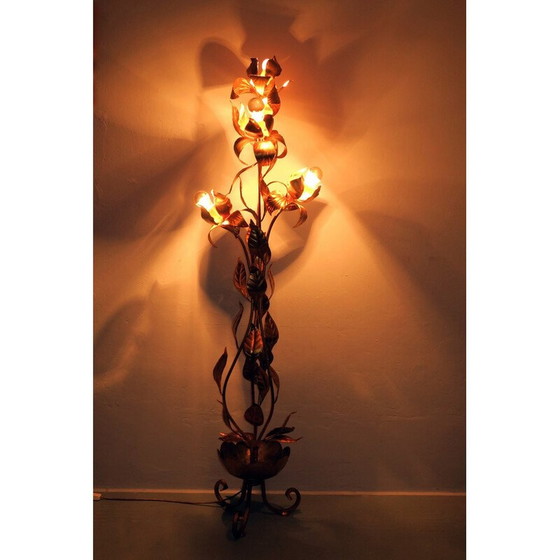 Image 1 of Vintage floor lamp in gold-plated canvas by Hans Kögl, 1970