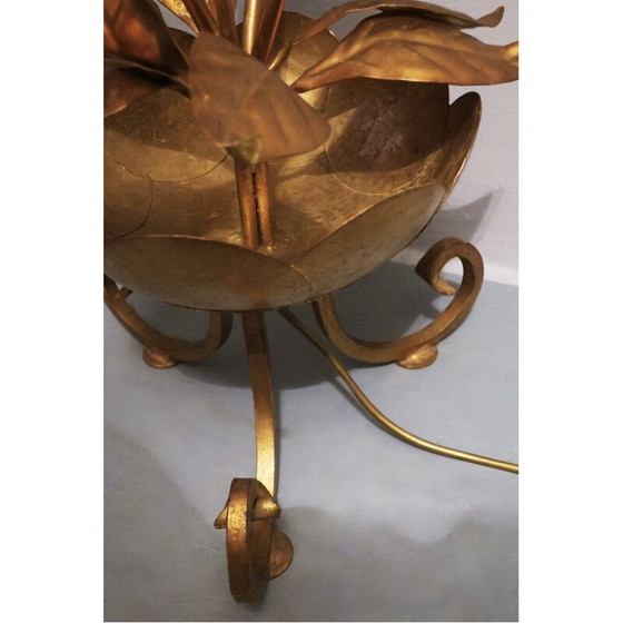 Image 1 of Vintage floor lamp in gold-plated canvas by Hans Kögl, 1970
