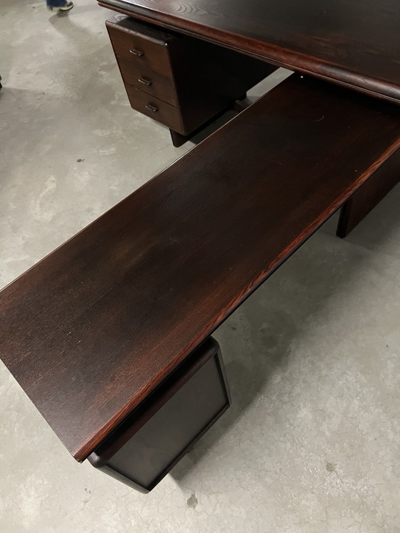 Image 1 of Vintage Mid - Century Rosewood Office Set: Desk + L recess + Sideboard + Display Case