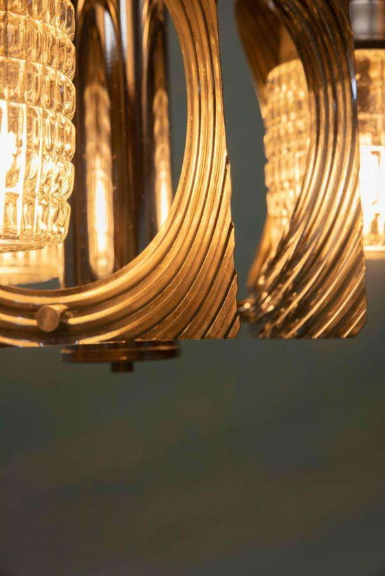 Image 1 of Lustre de l'ère spatiale, lampe suspendue cascade vintage 60/70 rétro