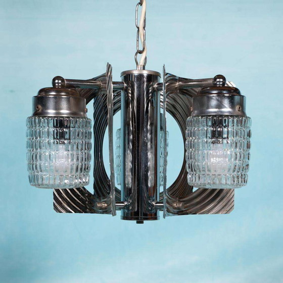 Image 1 of Lustre de l'ère spatiale, lampe suspendue cascade vintage 60/70 rétro