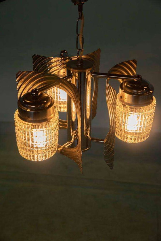 Image 1 of Lustre de l'ère spatiale, lampe suspendue cascade vintage 60/70 rétro