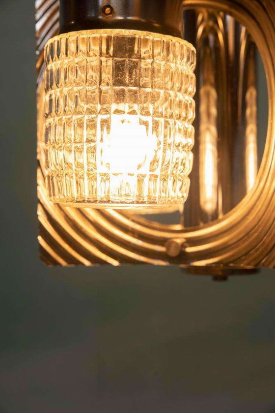 Image 1 of Lustre de l'ère spatiale, lampe suspendue cascade vintage 60/70 rétro