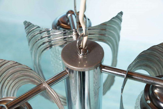 Image 1 of Lustre de l'ère spatiale, lampe suspendue cascade vintage 60/70 rétro