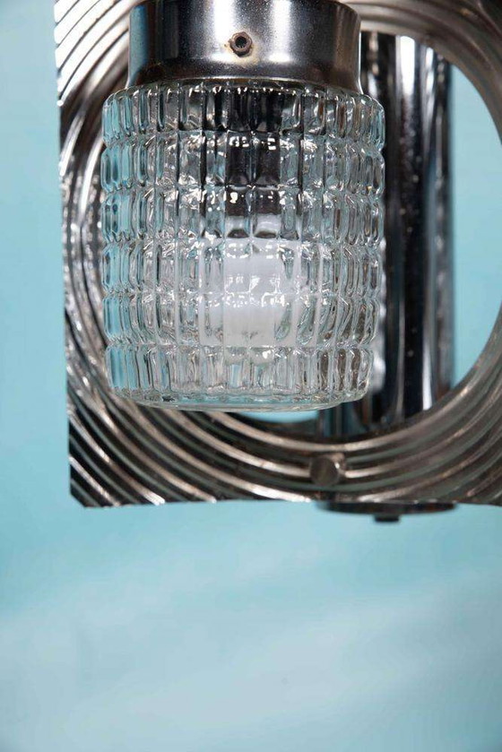 Image 1 of Lustre de l'ère spatiale, lampe suspendue cascade vintage 60/70 rétro