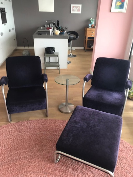 2x Dijker 20 armchairs + 1x stool