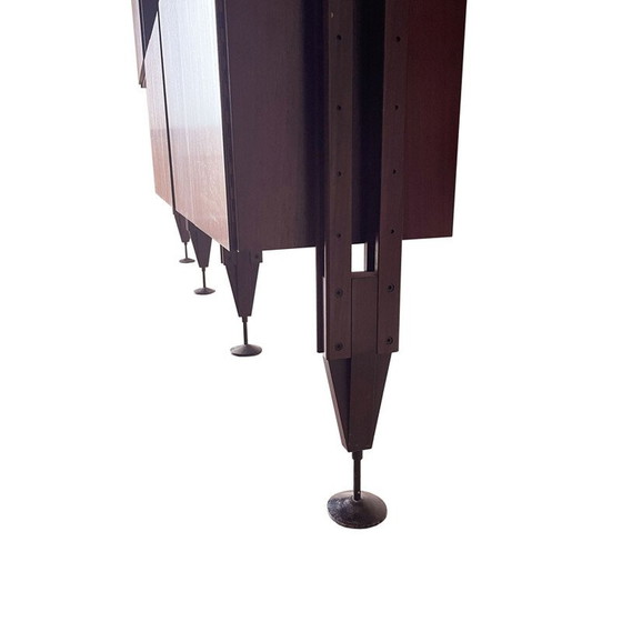 Image 1 of LB7 vintage modular bookcase in iron and brass by Franco Albini for Poggi, 1957