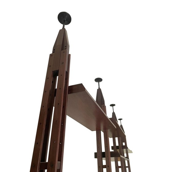 Image 1 of LB7 vintage modular bookcase in iron and brass by Franco Albini for Poggi, 1957
