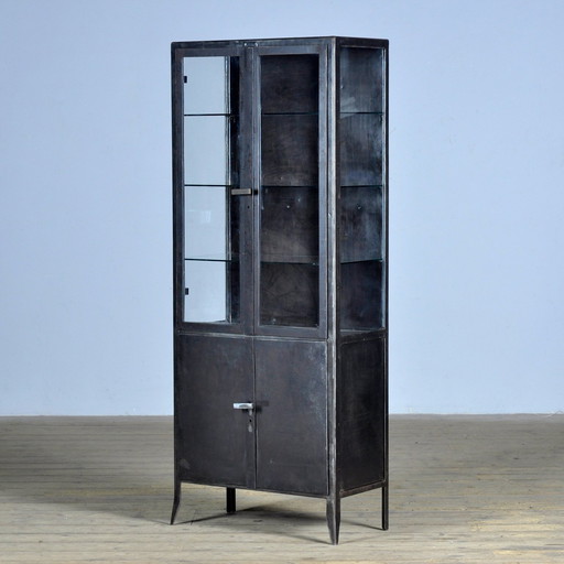 Polished Iron Medical Cabinet, 1950’S