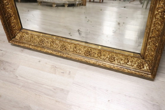 Image 1 of Art Nouveau Gilt Wood Wall Mirror