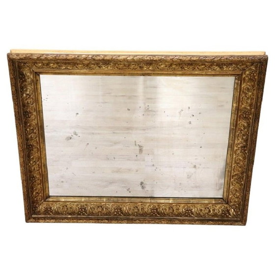 Image 1 of Art Nouveau Gilt Wood Wall Mirror