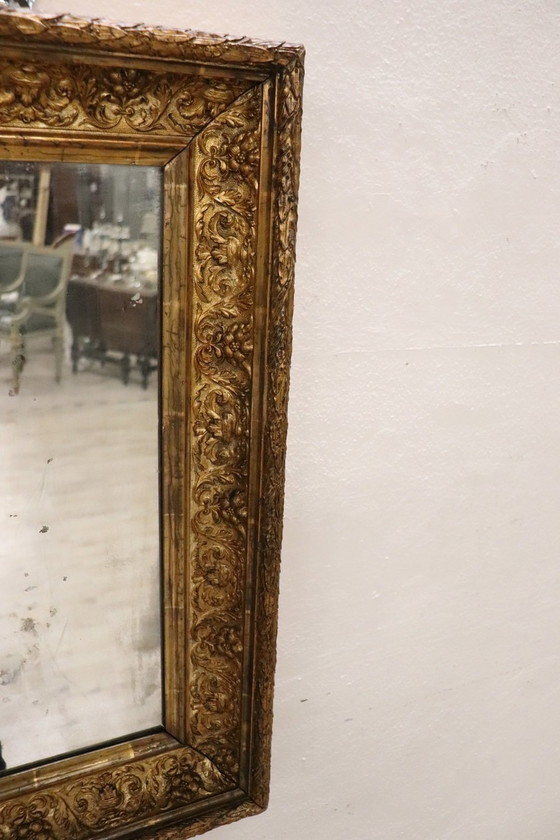 Image 1 of Art Nouveau Gilt Wood Wall Mirror