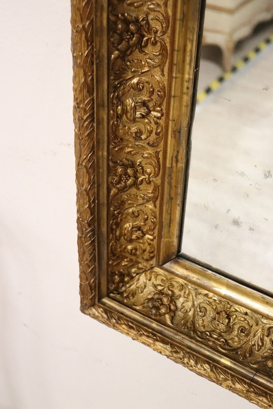 Image 1 of Art Nouveau Gilt Wood Wall Mirror