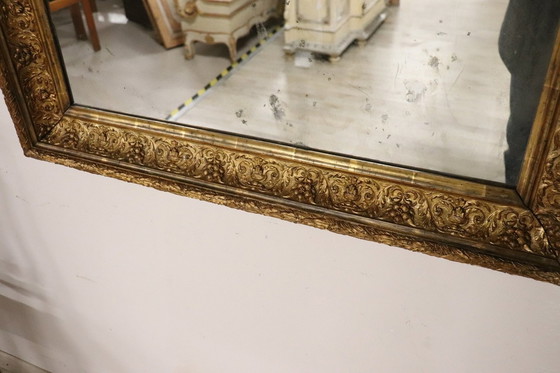 Image 1 of Art Nouveau Gilt Wood Wall Mirror