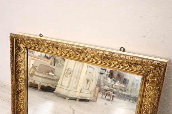 Image 1 of Art Nouveau Gilt Wood Wall Mirror