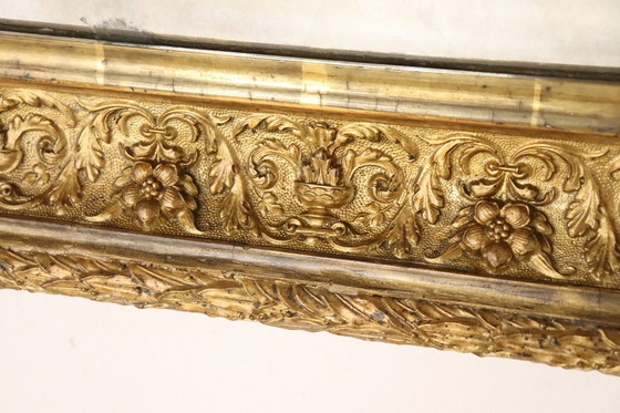 Image 1 of Art Nouveau Gilt Wood Wall Mirror