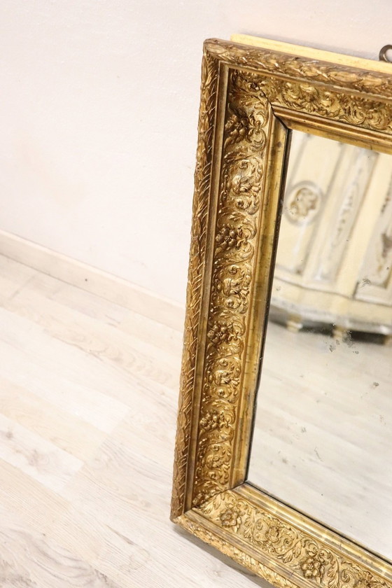 Image 1 of Art Nouveau Gilt Wood Wall Mirror