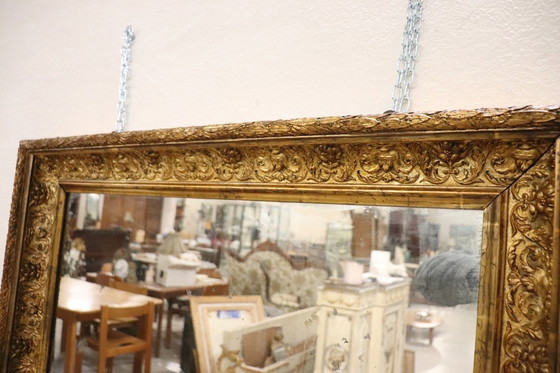 Image 1 of Art Nouveau Gilt Wood Wall Mirror