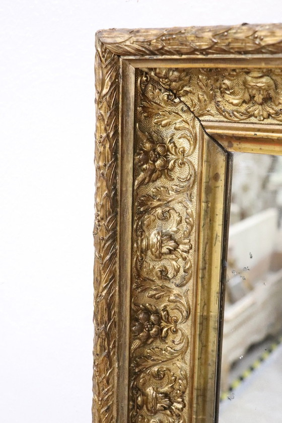 Image 1 of Art Nouveau Gilt Wood Wall Mirror