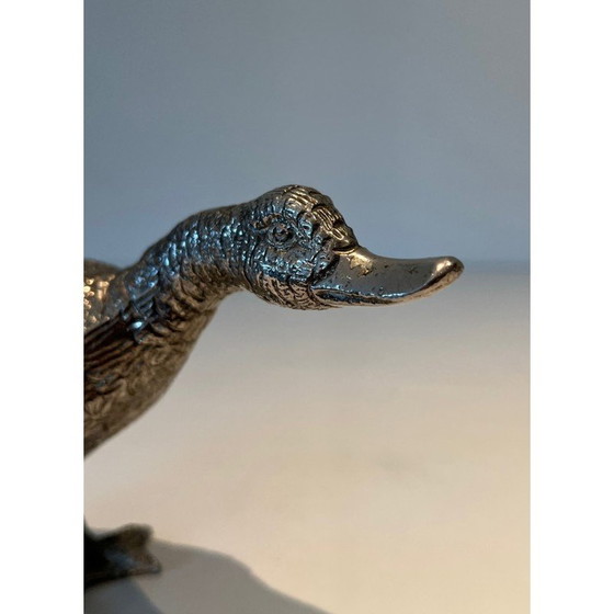 Image 1 of Vintage silver-plated bronze duck, 1970