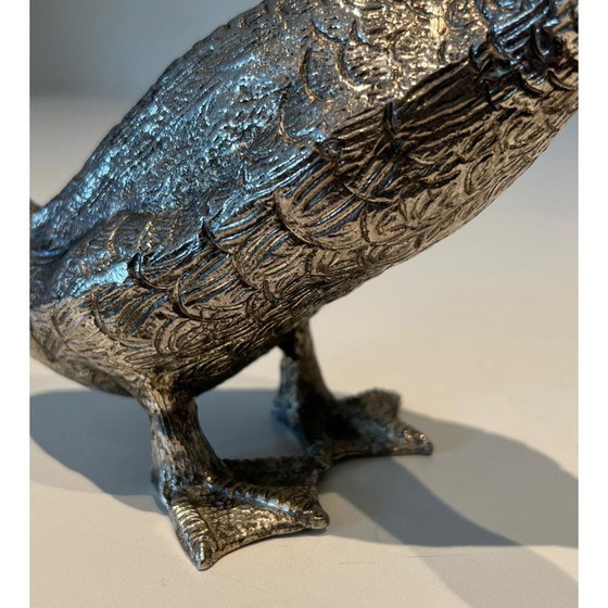 Image 1 of Vintage silver-plated bronze duck, 1970