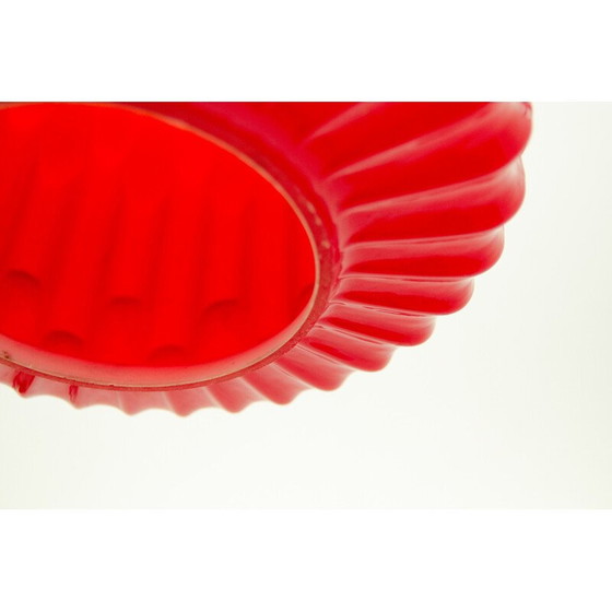 Image 1 of Lampadario vintage in vetro opalino e acciaio cromato di Karel Wolf per Osvětlovací Sklo, Cecoslovacchia 1970