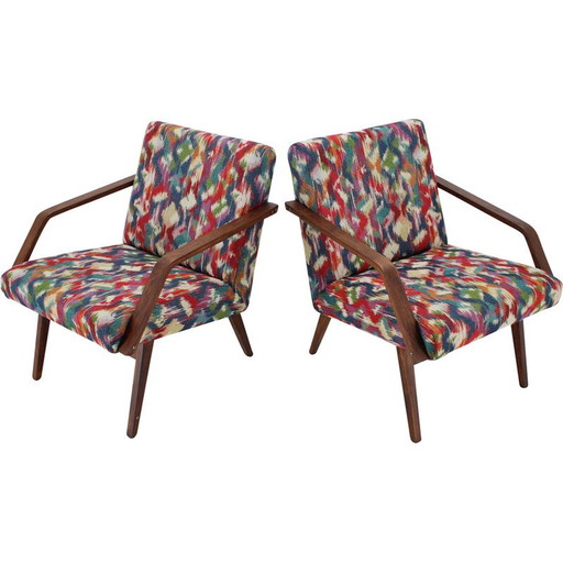 Pair of vintage armchairs, Czechoslovakia 1960