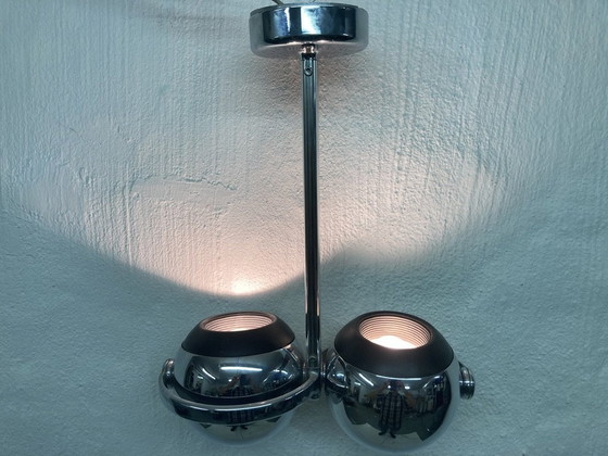 Image 1 of Double globe lamp in chrome design Terence Conran For Erco 60s 70s Space Age