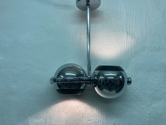 Image 1 of Double globe lamp in chrome design Terence Conran For Erco 60s 70s Space Age