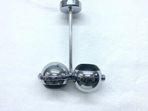 Double globe lamp in chrome design Terence Conran For Erco 60s 70s Space Age