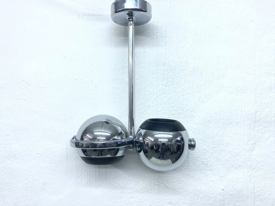 Image 1 of Double globe lamp in chrome design Terence Conran For Erco 60s 70s Space Age