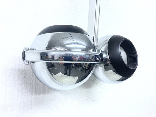 Double globe lamp in chrome design Terence Conran For Erco 60s 70s Space Age