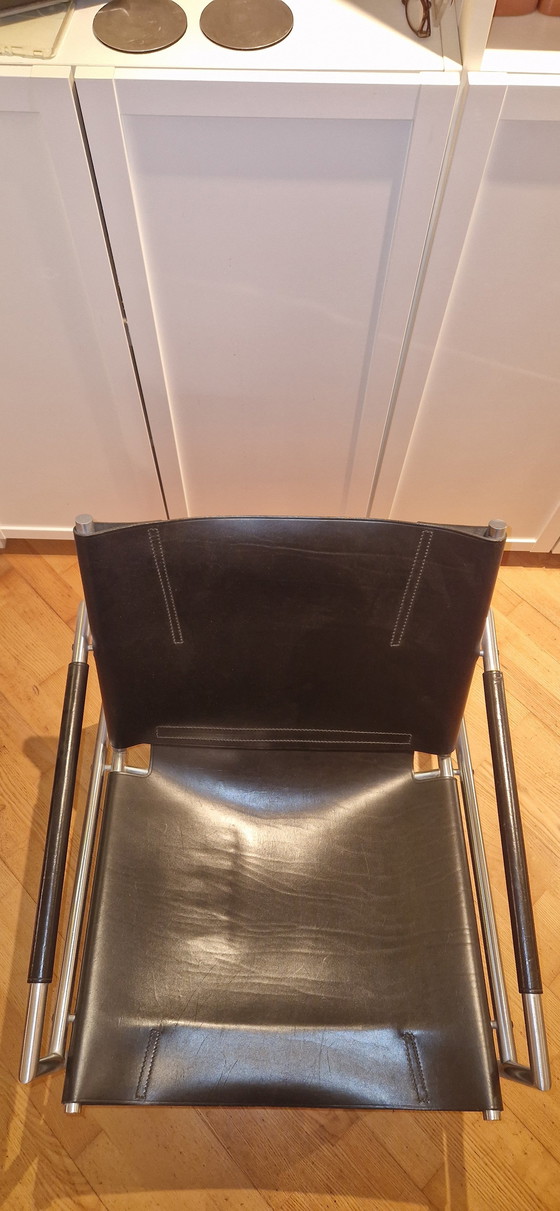 Image 1 of Martin Visser Chair. Black Saddle Leather.