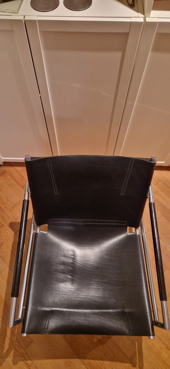 Image 1 of Martin Visser Chair. Black Saddle Leather.