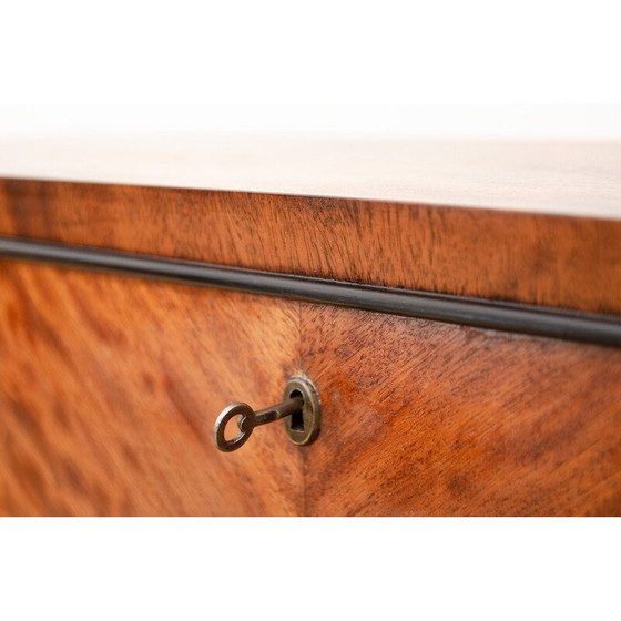 Image 1 of Vintage Art Deco sideboard in solid wood and walnut veneer, Czechoslovakia 1930