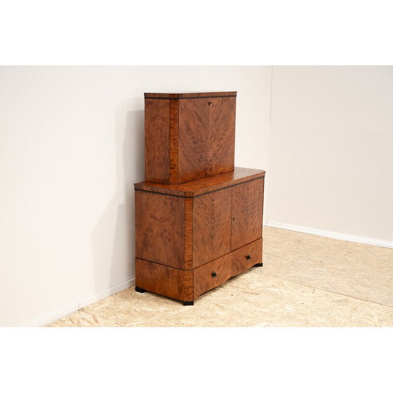 Image 1 of Vintage Art Deco sideboard in solid wood and walnut veneer, Czechoslovakia 1930