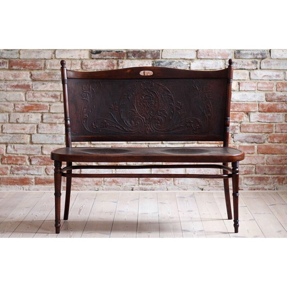 Image 1 of Vintage bentwood bench for Jacob and Josef Kohn, 1901